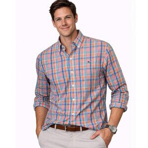 Vineyard Vines Men’s Pastel Plaid Button Down Whale Shirt - Size Medium